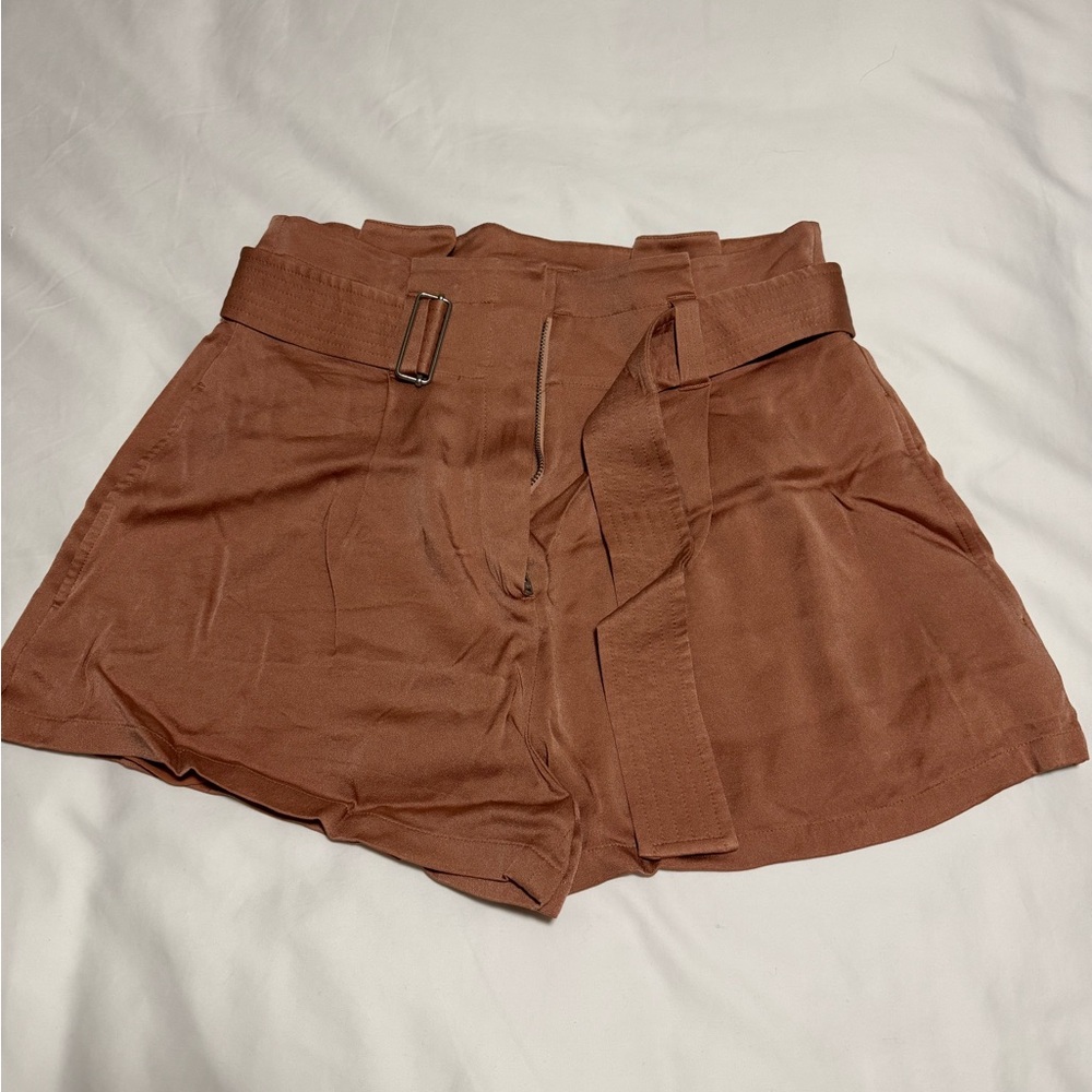 A.L.C. ‘Delilah’ Belted Satin Shorts